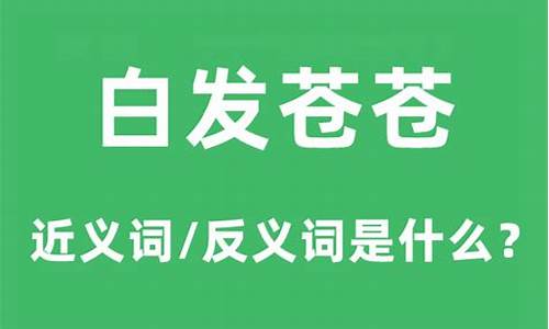 白发苍苍的意思解释和造句-白发苍苍的意思