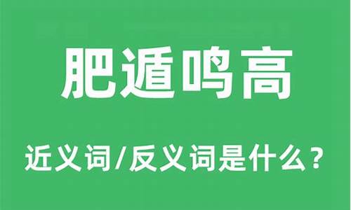 肥遁鸣高还是飞遁鸣高-肥遁鸣高的意思是什么