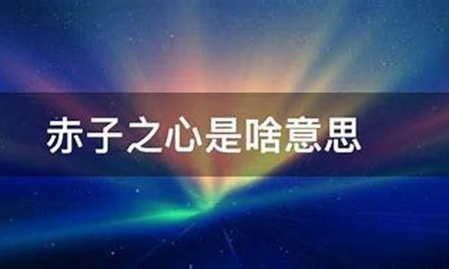 赤子之心什么意思-一片赤子之心什么意思