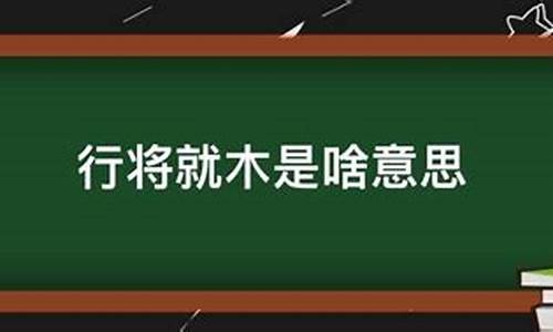 行将就木的意思是啥-行将就木的意思是啥啊