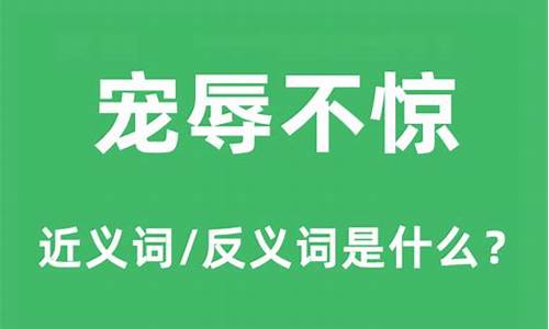 宠辱不惊的近义词和反义词-宠辱不惊的近义词