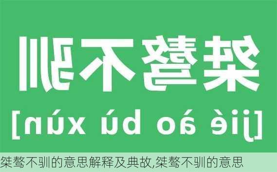 桀骜不驯的意思解释及典故,桀骜不驯的意思