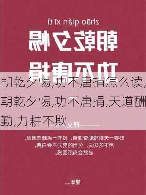 朝乾夕愓,功不唐捐怎么读,朝乾夕惕,功不唐捐,天道酬勤,力耕不欺