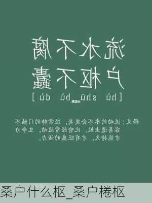 桑户什么枢_桑户棬枢