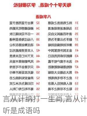 言从计纳打一生肖,言从计听是成语吗