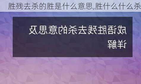 胜残去杀的胜是什么意思,胜什么什么杀