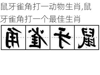 鼠牙雀角打一动物生肖,鼠牙雀角打一个最佳生肖