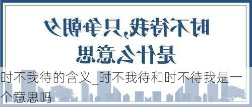 时不我待的含义_时不我待和时不待我是一个意思吗