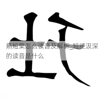 爇短檠怎么读音及解析_短绠汲深的读音是什么