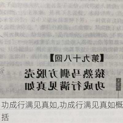 功成行满见真如,功成行满见真如概括