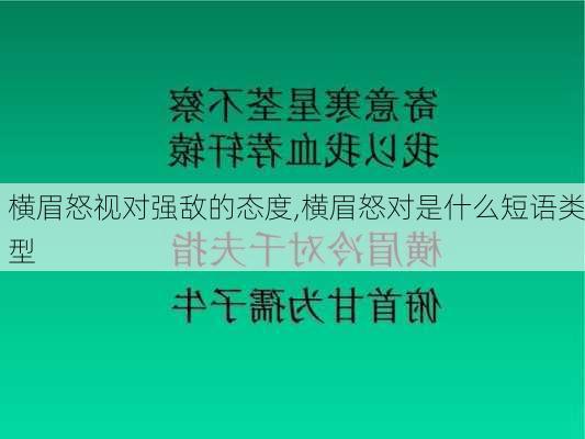 横眉怒视对强敌的态度,横眉怒对是什么短语类型