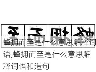 蜂拥而至是什么意思解释词语,蜂拥而至是什么意思解释词语和造句