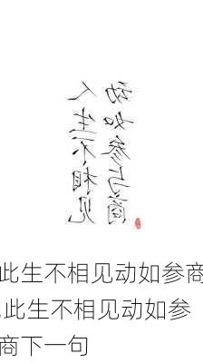 此生不相见动如参商,此生不相见动如参商下一句