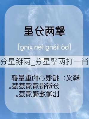 分星掰两_分星擘两打一肖