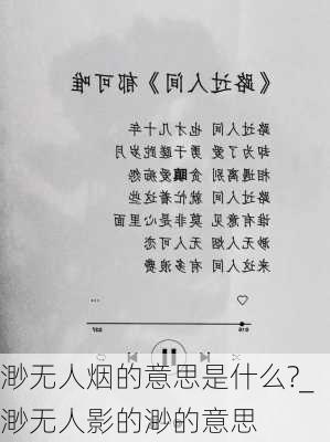 渺无人烟的意思是什么?_渺无人影的渺的意思