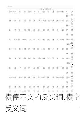 横僿不文的反义词,横字反义词