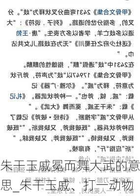 朱干玉戚冕而舞大武的意思_朱干玉戚、打一动物