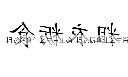 粗衣粝食什么生肖正确_粗衣粝食什么生肖