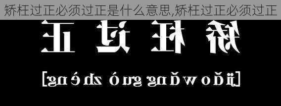 矫枉过正必须过正是什么意思,矫枉过正必须过正