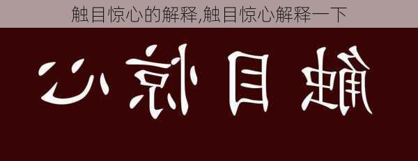 触目惊心的解释,触目惊心解释一下