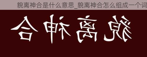 貌离神合是什么意思_貌离神合怎么组成一个词