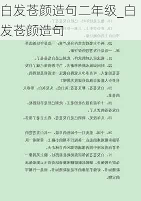 白发苍颜造句二年级_白发苍颜造句