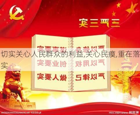 切实关心人民群众的利益,关心民瘼,重在落实